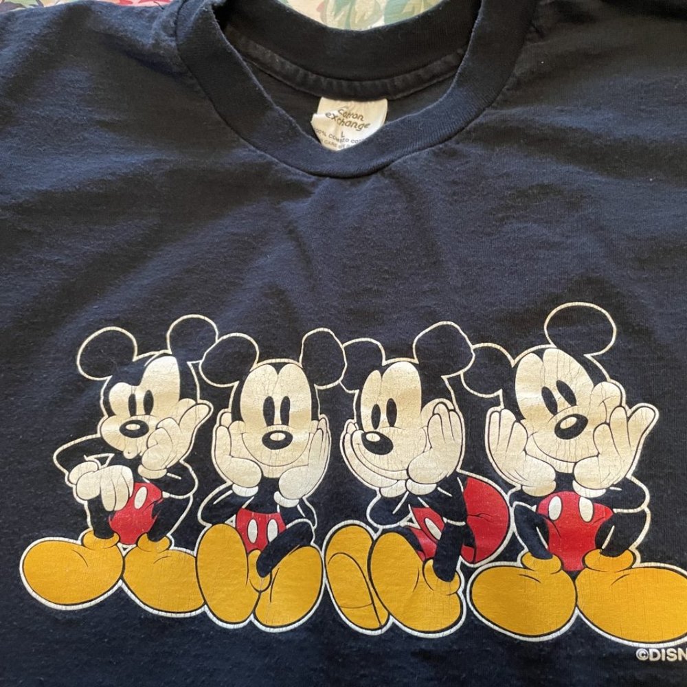 Blk Mickey Tshirt. Lge, gently used - Picture 2 of 5